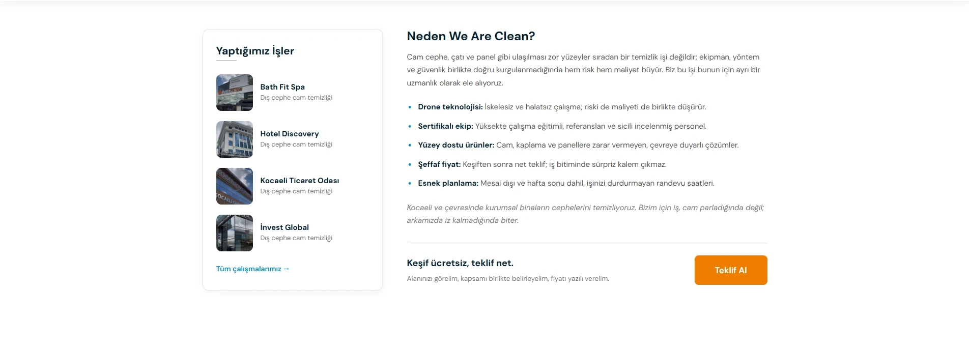We Are Clean Web Site Tasarımı — 1. Sorun