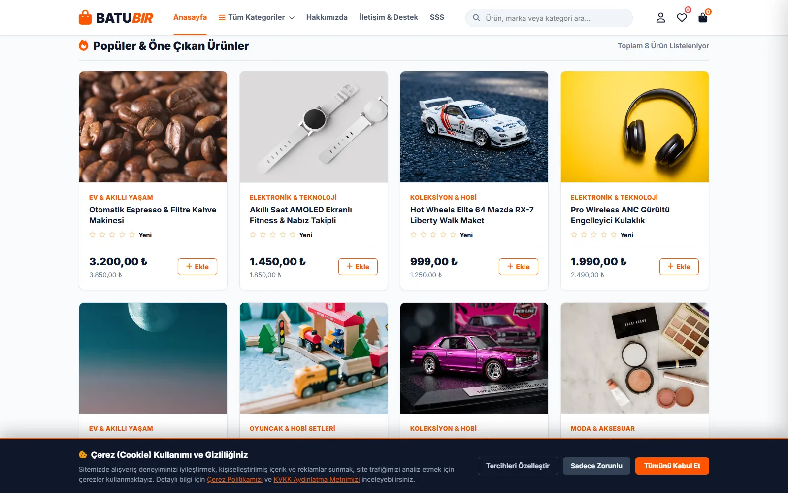 storeline-e-ticaret-magazasi ekranı — uygulanan yaklaşım