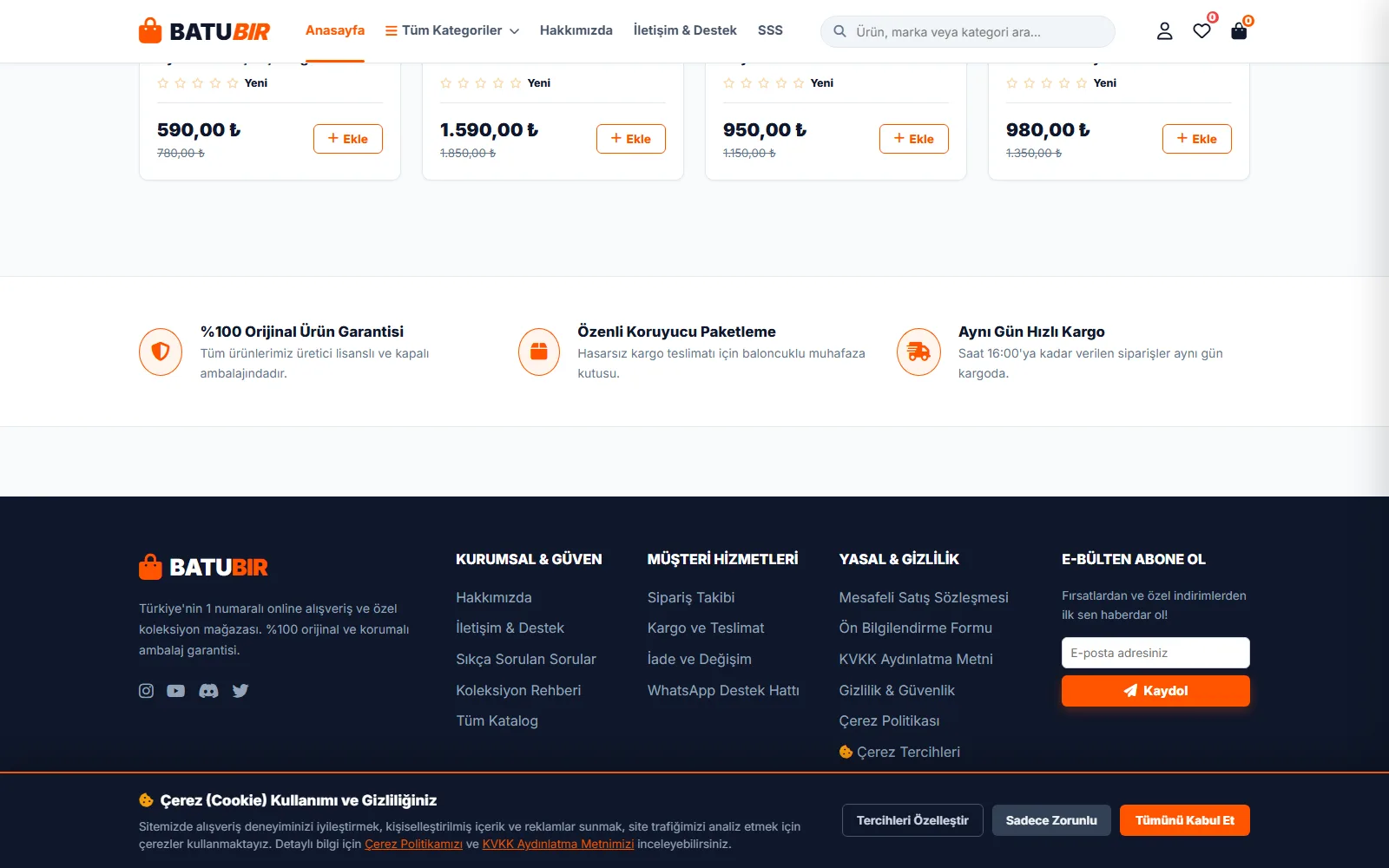 storeline-e-ticaret-magazasi ekranı — ulaşılan sonuç