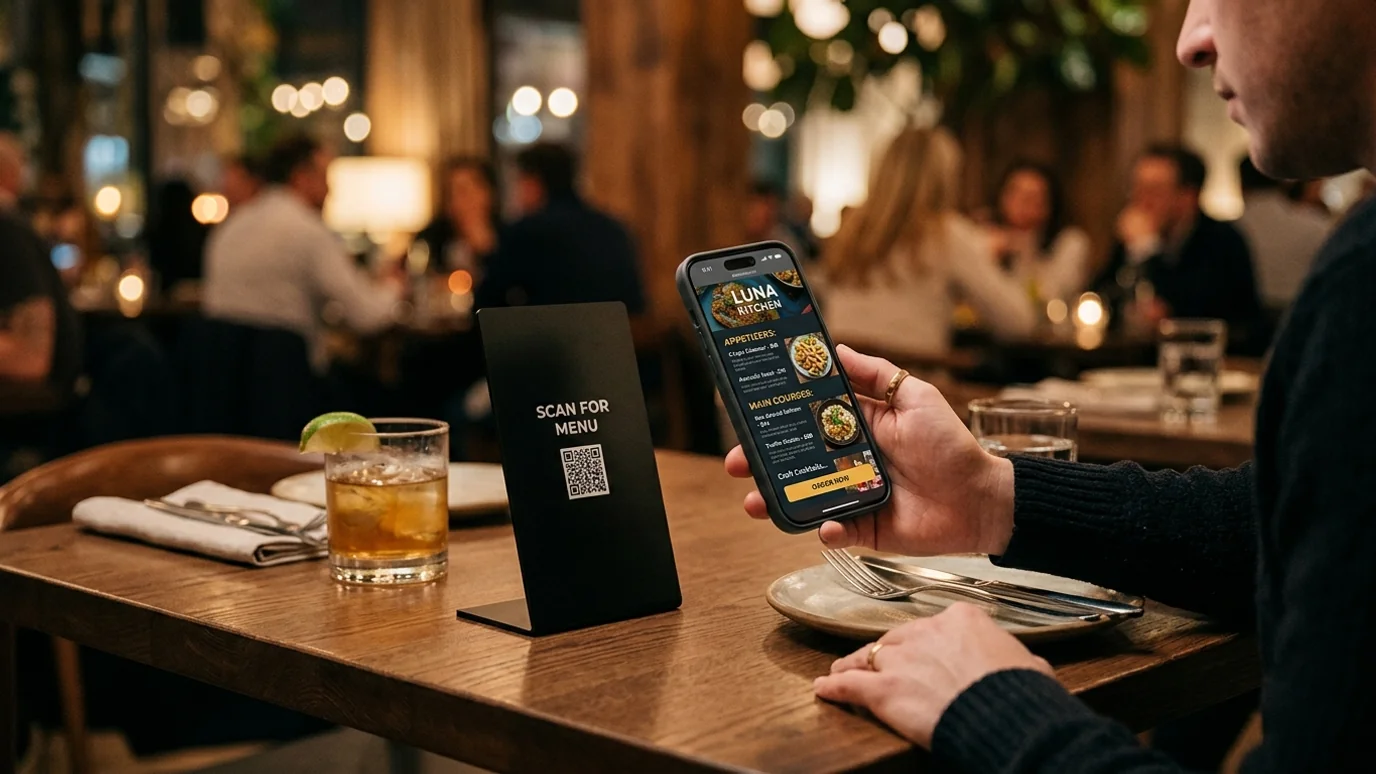 Dinamik QR menü ve masadan sipariş ekranı