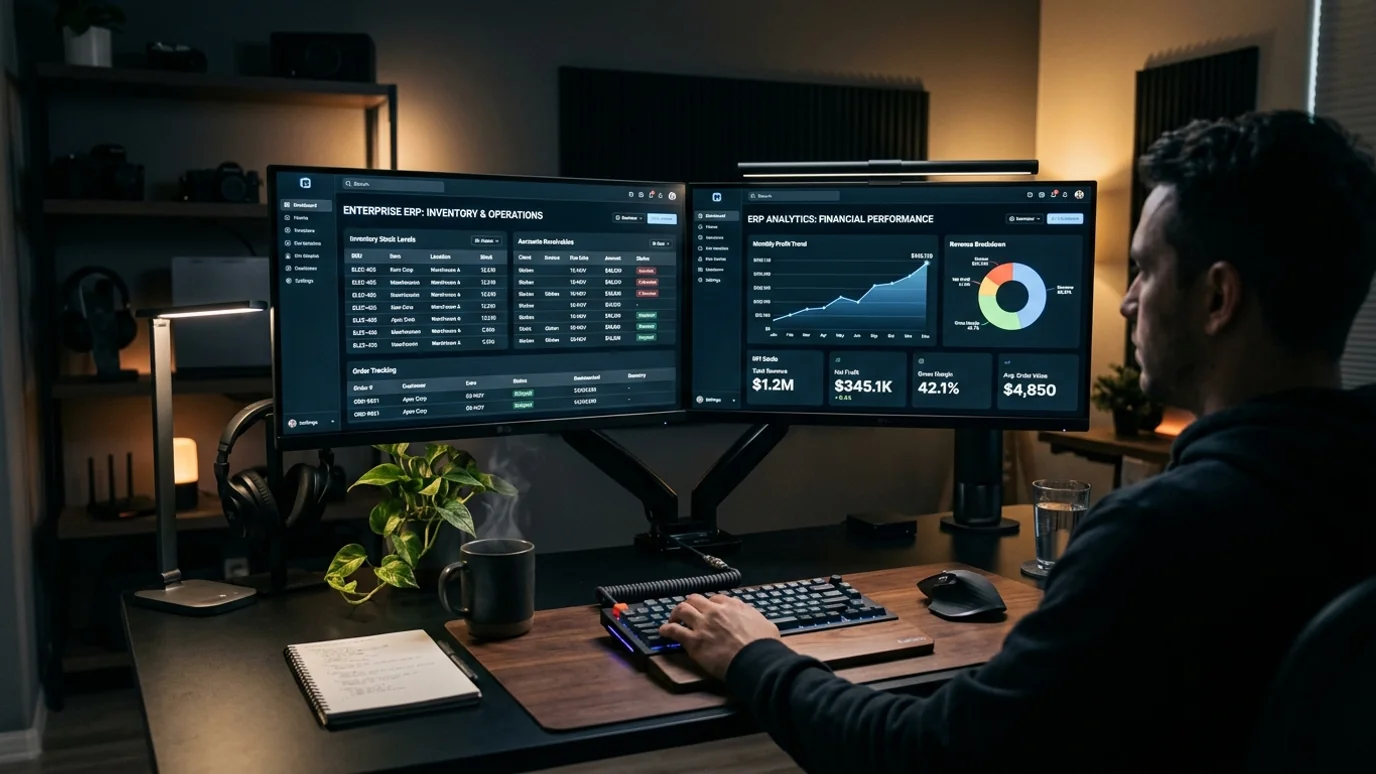 Admin panel, inventory and financial reporting screen